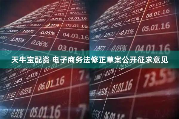 天牛宝配资 电子商务法修正草案公开征求意见